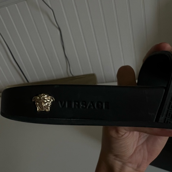 AUTHENTIC Versace Medusa black slides 38.5 Womens - Picture 4 of 5